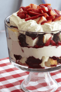 red white and blueberry trifle